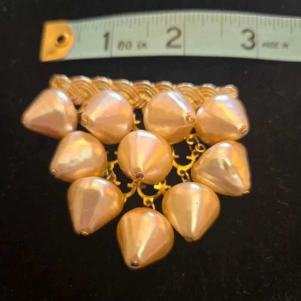 Vintage Pearl Grape Cluster Brooch Pin
